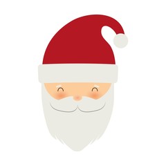 cute santa claus cartoon icon over white backgorund. colorful design. vector illustration