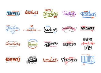 lettering and calligraphy modern - Happy Teachers day to you. Sticker, stamp, logo - hand made
