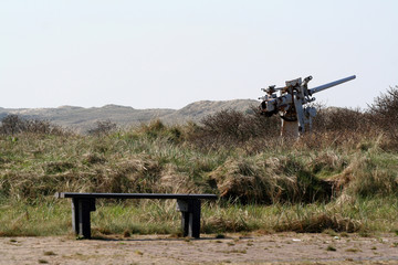 Fototapeta na wymiar Weapons atThe fortress Kijkduin in Huisduinen