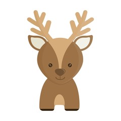 cute deer icon over white background. colorful design. vector illustration