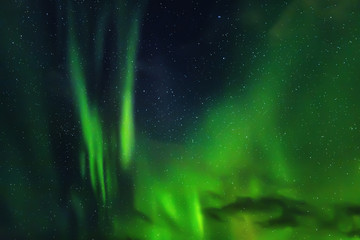 Northern lights. Aurora borealis nature landscape at night