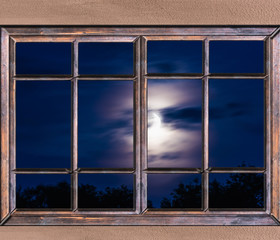 window view of the full moon