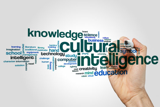 Cultural Intelligence Word Cloud Concept On Grey Background