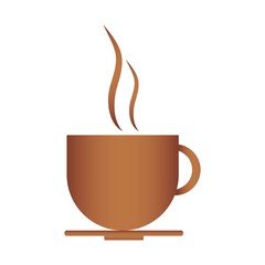 hot coffee cup icon over white background. vector illustration