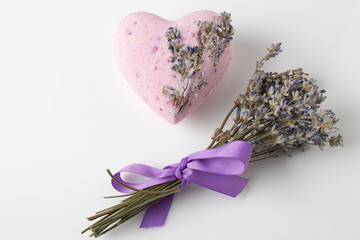 Lavender Bath bombs on a white background