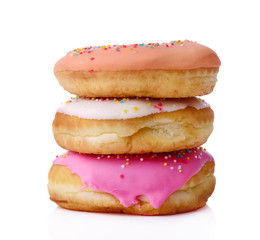 Donut with sprinkles isolated on white background