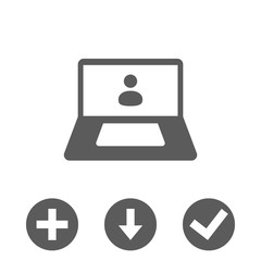 laptop with user icon in the middle vector illustration flat design
