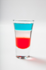 glass with alcoholic cocktails isolated on white background