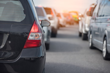 Fototapeta premium row of car with traffic jam