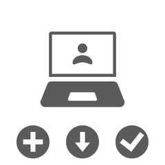 laptop with user icon in the middle vector illustration flat design