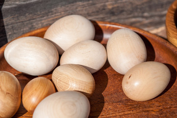 Wooden eggs