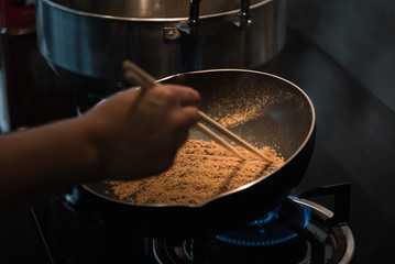 Spice in iron pan