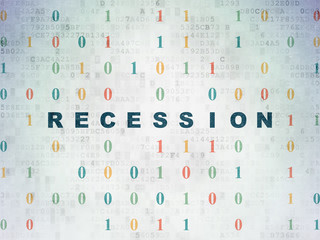 Fototapeta na wymiar Finance concept: Recession on Digital Data Paper background