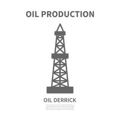 Oil Derrick. Vector illustration.