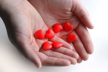 Hands Holding Valentine Candy
