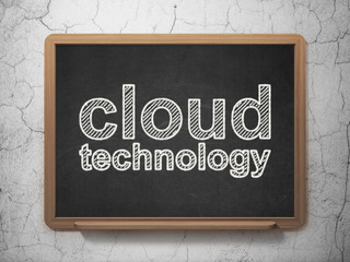 Cloud technology concept: Cloud Technology on chalkboard background