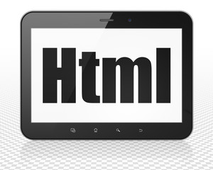 Database concept: Tablet Pc Computer with Html on display