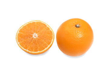 Fresh orange isolated on white background.