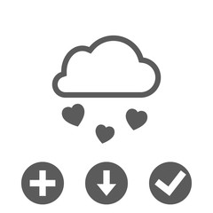from the cloud falling hearts icon stock vector illustration flat design