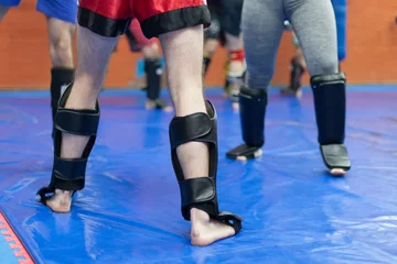 Crédence de cuisine en verre imprimé Arts martiaux équipement de protection des jambes pour les arts martiaux mixtes