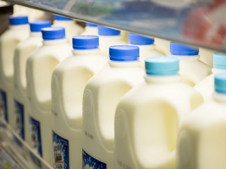 Fresh milk in supermarket