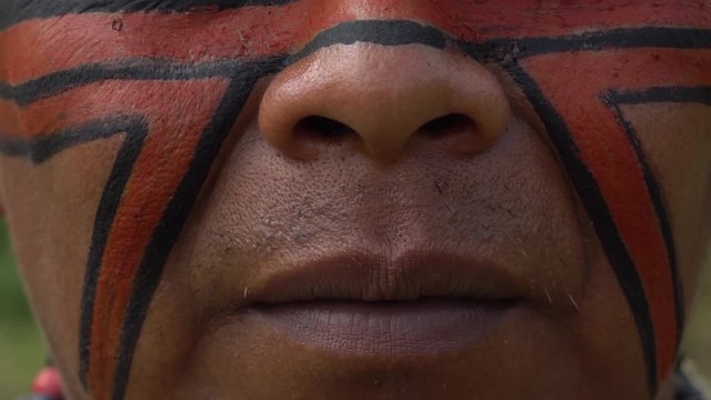 Closeup of Native Brazilian Indian Man