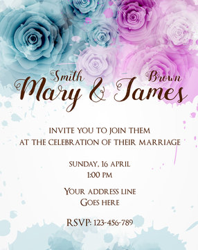 Wedding invitation teplate.