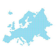 Fototapeta na wymiar Europe map made of dots