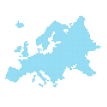 Europe map made of dots