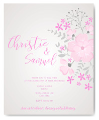 Fototapeta na wymiar Wedding invitation flowers template