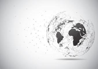 World map point, line, composition, representing the global, Global network connection,international meaning.