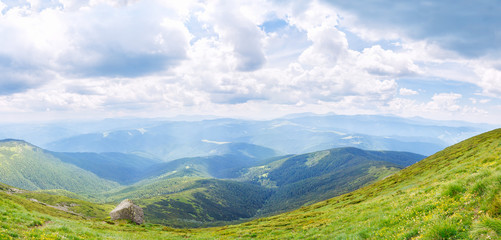 panoramic mountain landscape in summer