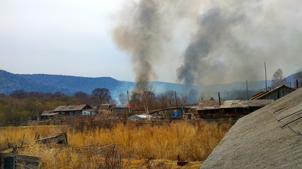 Fire, village