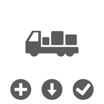 truck icon stock vector illustration flat design