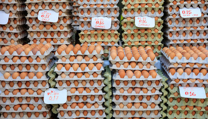 Eggs for sale at an open-air market