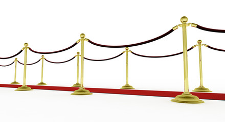3d: Red Carpet with Stanchions for Movie Premiere
