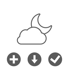 moon and cloud icon stock vector illustration flat design