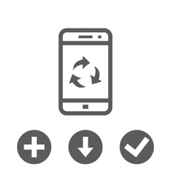 Recycle sign on smartphone screen icon stock vector illustration flat design