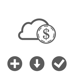 dollar money cloud  icon stock vector illustration flat design