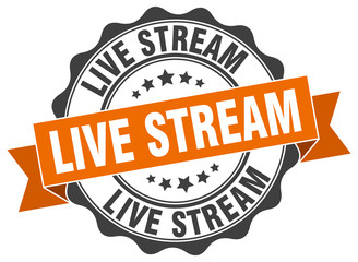 Obraz premium live stream stamp. sign. seal