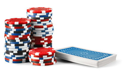 Fototapeta premium Casino chips isolated on white background