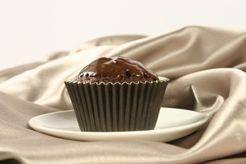 Chocolate muffin closeup