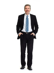 Man isolated white background