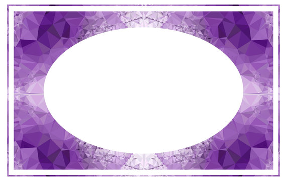 Beautiful oval frame with abstract mosaic pattern. vector clip art.