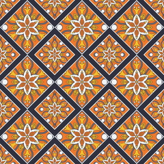 Seamless hand drawn mandala pattern.