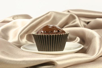Chocolate muffin closeup