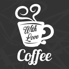 Coffee cup steam vector icon template for cafe