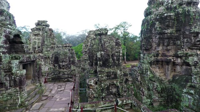 Towers of ancient Cambodian temple - Bayon