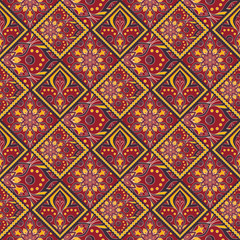 Seamless hand drawn mandala pattern.