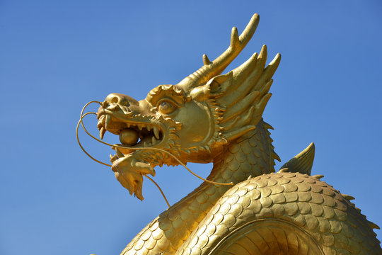 Golden Dragon Sculpture